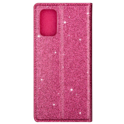 For Samsung Galaxy S20+ Ultrathin Glitter Magnetic Horizontal Flip Leather Case with Holder & Card Slots(Rose Red)-garmade.com