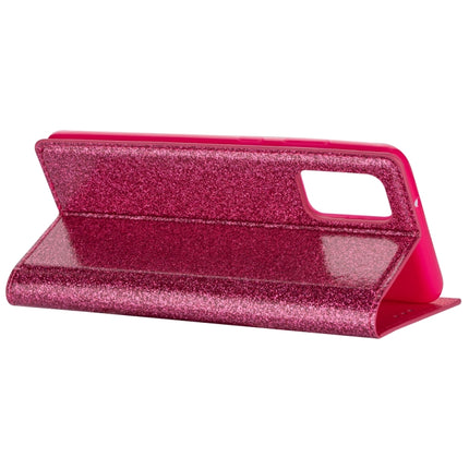 For Samsung Galaxy S20+ Ultrathin Glitter Magnetic Horizontal Flip Leather Case with Holder & Card Slots(Rose Red)-garmade.com