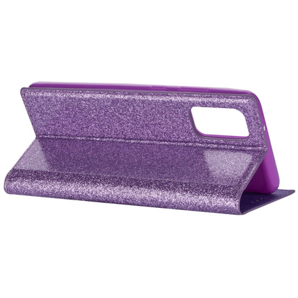 For Samsung Galaxy S20+ Ultrathin Glitter Magnetic Horizontal Flip Leather Case with Holder & Card Slots(Purple)-garmade.com