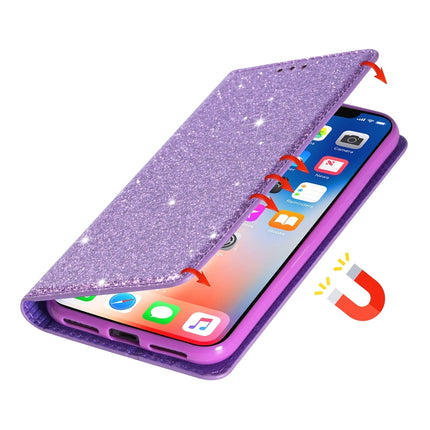 For Samsung Galaxy S20 Ultra Ultrathin Glitter Magnetic Horizontal Flip Leather Case with Holder & Card Slots(Purple)-garmade.com