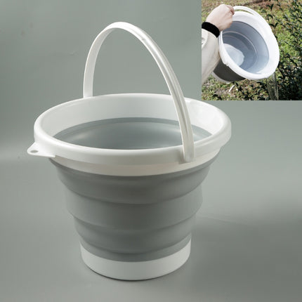 SFSS-01 Portable Silicone Folding Bucket, Capacity:10L(Gray)-garmade.com
