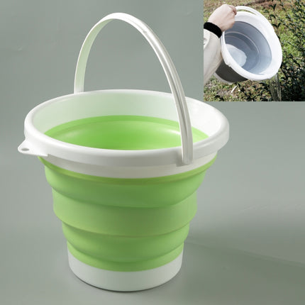 SFSS-01 Portable Silicone Folding Bucket, Capacity:10L(Green)-garmade.com