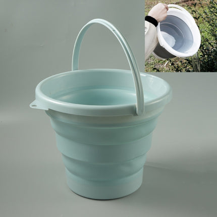 SFSS-01 Portable Silicone Folding Bucket, Capacity:10L(Light Green)-garmade.com