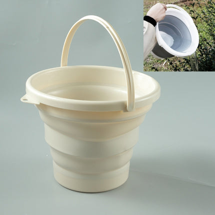 SFSS-01 Portable Silicone Folding Bucket, Capacity:10L(Creamy White)-garmade.com