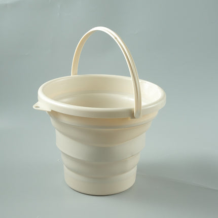 SFSS-01 Portable Silicone Folding Bucket, Capacity:5L(Creamy White)-garmade.com