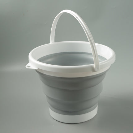SFSS-01 Portable Silicone Folding Bucket, Capacity:3L(Gray)-garmade.com