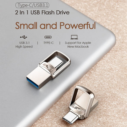 EAGET 32GB USB 3.1 + USB-C Interface Metal Twister Flash U Disk, with Micro USB Adapter & Lanyard-garmade.com