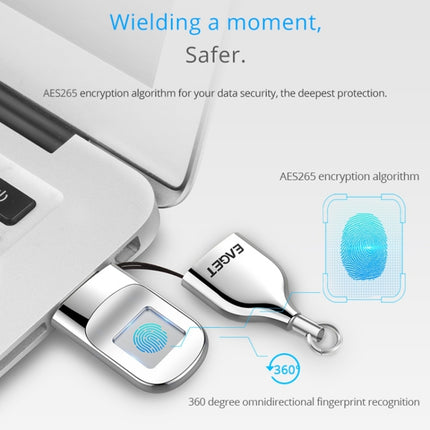 EAGET FU60 32GB USB 3.0 Interface Metal Flash U Disk with Fingerprint Identification-garmade.com