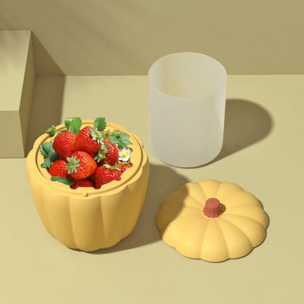 Silicone Pumpkin Double Ice Bucket with Lid-garmade.com