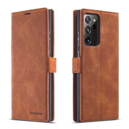 For Samsung Galaxy Note20 Forwenw Dream Series Oil Edge Strong Magnetism Horizontal Flip Leather Case with Holder & Card Slots & Wallet & Photo Frame(Brown)-garmade.com