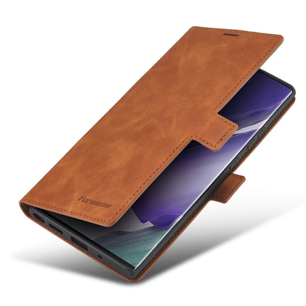For Samsung Galaxy Note20 Forwenw Dream Series Oil Edge Strong Magnetism Horizontal Flip Leather Case with Holder & Card Slots & Wallet & Photo Frame(Brown)-garmade.com