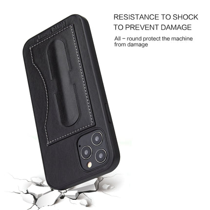 For iPhone 12 mini Fierre Shann Full Coverage Protective Leather Case with Holder & Card Slot(Black)-garmade.com