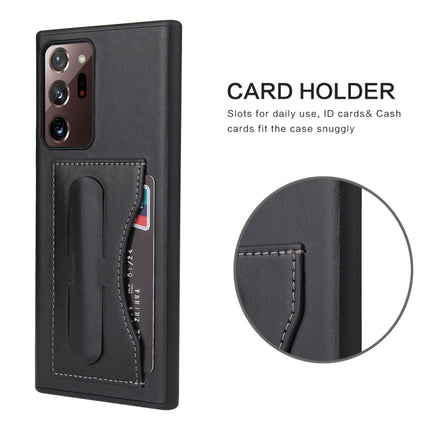 For Samsung Galaxy Note20 Fierre Shann Full Coverage Protective Leather Case with Holder & Card Slot(Black)-garmade.com