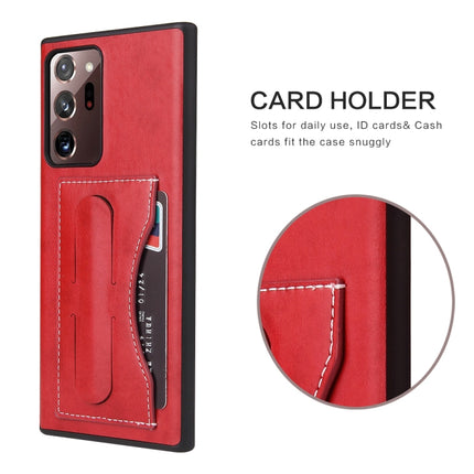 For Samsung Galaxy Note20 Fierre Shann Full Coverage Protective Leather Case with Holder & Card Slot(Red)-garmade.com