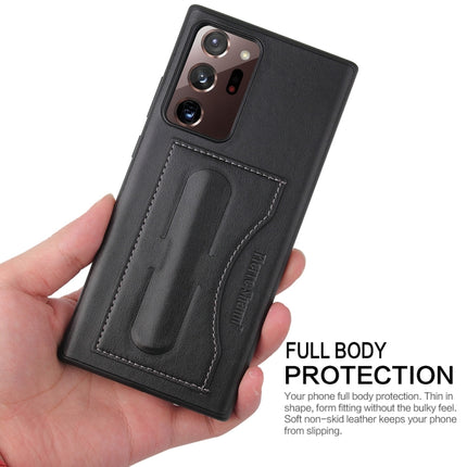 For Samsung Galaxy Note20 Ultra Fierre Shann Full Coverage Protective Leather Case with Holder & Card Slot(Black)-garmade.com