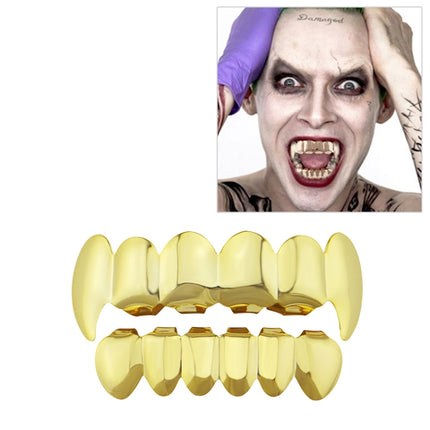 Real Gold Electroplating Halloween Decoration Denture And Tusk Suit COS Props(Gold)-garmade.com