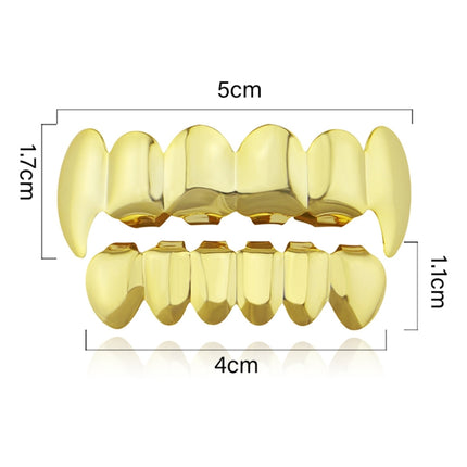 Real Gold Electroplating Halloween Decoration Denture And Tusk Suit COS Props(Gold)-garmade.com