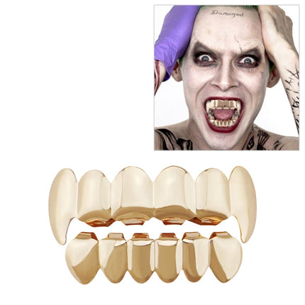 Real Gold Electroplating Halloween Decoration Denture And Tusk Suit COS Props(Rose Gold)-garmade.com