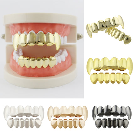 Real Gold Electroplating Halloween Decoration Denture And Tusk Suit COS Props(Rose Gold)-garmade.com