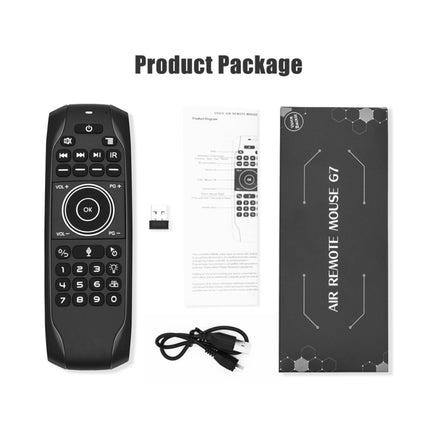 G7V Pro 2.4GHz Fly Air Mouse LED Backlight Wireless Keyboard Remote Control with Gyroscope for Android TV Box / PC, Support Intelligent Voice-garmade.com