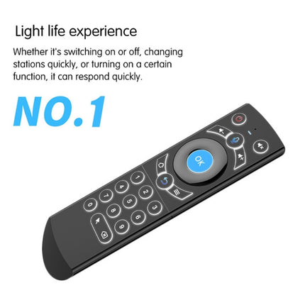 G21 2.4GHz Fly Air Mouse LED Backlight Wireless Keyboard Remote Control with Gyroscope for Android TV Box / PC, Support Intelligent Voice (Orange)-garmade.com