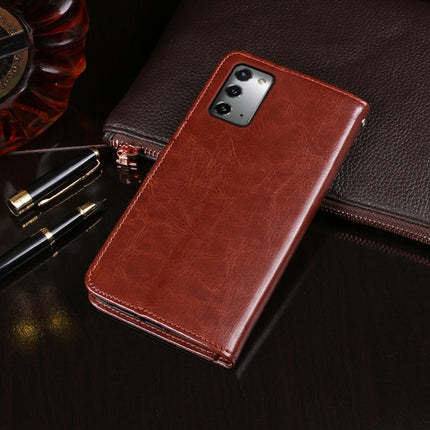 For Samsung Galaxy Note 20 5G idewei Crazy Horse Texture Horizontal Flip Leather Case with Holder & Card Slots & Wallet(Brown)-garmade.com