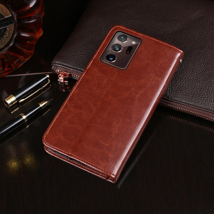 For Samsung Galaxy Note 20 Ultra idewei Crazy Horse Texture Horizontal Flip Leather Case with Holder & Card Slots & Wallet(Brown)-garmade.com