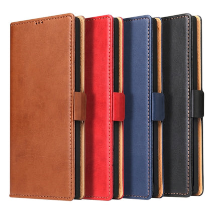 For Samsung Galaxy Note20 Fierre Shann PU Genuine Leather Texture Horizontal Flip Leather Case with Holder & Card Slots & Wallet(Red)-garmade.com