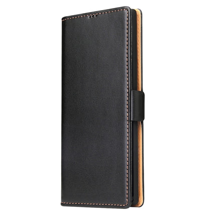 For Samsung Galaxy Note20 Ultra Fierre Shann PU Genuine Leather Texture Horizontal Flip Leather Case with Holder & Card Slots & Wallet(Black)-garmade.com