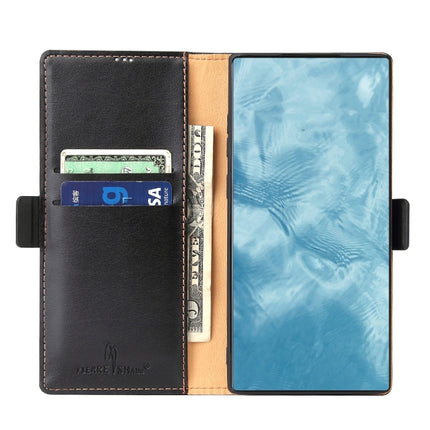 For Samsung Galaxy Note20 Ultra Fierre Shann PU Genuine Leather Texture Horizontal Flip Leather Case with Holder & Card Slots & Wallet(Black)-garmade.com