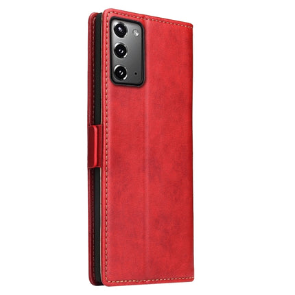 For Samsung Galaxy Note20 Ultra Fierre Shann PU Genuine Leather Texture Horizontal Flip Leather Case with Holder & Card Slots & Wallet(Red)-garmade.com