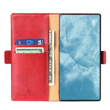 For Samsung Galaxy Note20 Ultra Fierre Shann PU Genuine Leather Texture Horizontal Flip Leather Case with Holder & Card Slots & Wallet(Red)-garmade.com