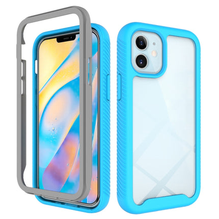 For iPhone 12 mini Starry Sky Solid Color Series Shockproof PC + TPU Protective Case(Light Blue)-garmade.com