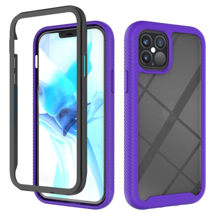 For iPhone 12 / 12 Pro Starry Sky Solid Color Series Shockproof PC + TPU Protective Case(Purple)-garmade.com
