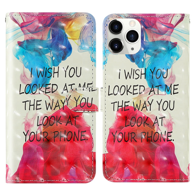 For iPhone 12 mini 3D Painting Colored Drawing Pattern Horizontal Flip TPU + PU Leather Case with Holder & Card Slots & Wallet & Lanyard(English Alphabet)-garmade.com