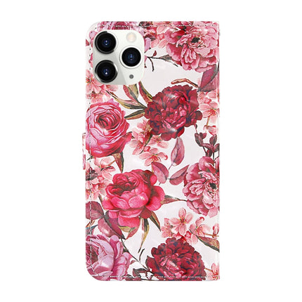 For iPhone 12 / 12 Pro 3D Painting Colored Drawing Pattern Horizontal Flip TPU + PU Leather Case with Holder & Card Slots & Wallet & Lanyard(Little Red Flower)-garmade.com