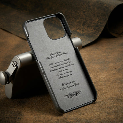 For iPhone 12 mini Fierre Shann Retro Oil Wax Texture PU Leather Case with Card Slots(Grey)-garmade.com