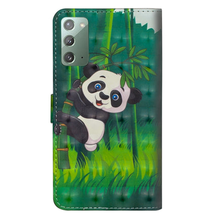 For Samsung Galaxy Note 20 3D Painting Pattern Horizontal Flip TPU + PU Leather Case with Holder & Card Slots & Wallet(Panda Climbing Bamboo)-garmade.com