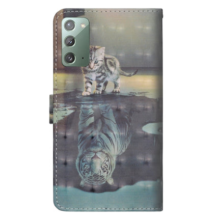 For Samsung Galaxy Note 20 3D Painting Pattern Horizontal Flip TPU + PU Leather Case with Holder & Card Slots & Wallet(Cat Tiger)-garmade.com