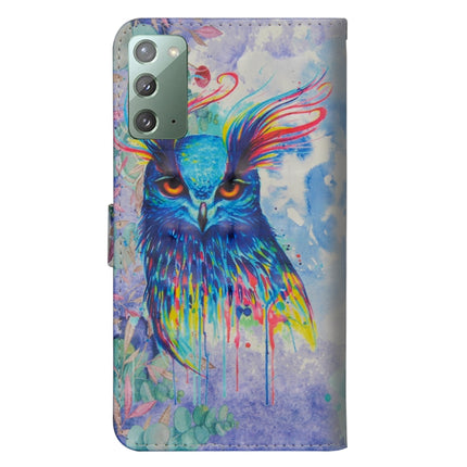 For Samsung Galaxy Note 20 3D Painting Pattern Horizontal Flip TPU + PU Leather Case with Holder & Card Slots & Wallet(Watercolor Owl)-garmade.com