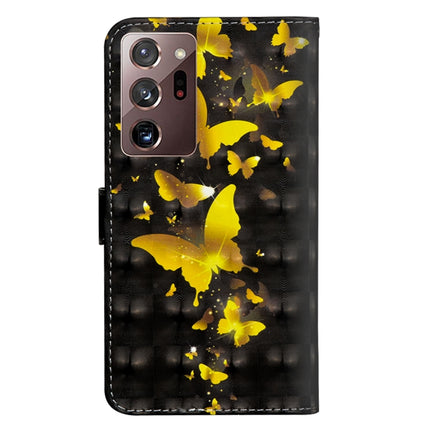 For Samsung Galaxy Note 20 Ultra 3D Painting Pattern Horizontal Flip TPU + PU Leather Case with Holder & Card Slots & Wallet(Golden Butterfly)-garmade.com