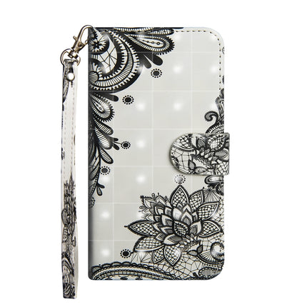 For Samsung Galaxy Note 20 Ultra 3D Painting Pattern Horizontal Flip TPU + PU Leather Case with Holder & Card Slots & Wallet(Diagonal Black Flower)-garmade.com