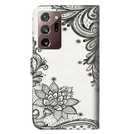 For Samsung Galaxy Note 20 Ultra 3D Painting Pattern Horizontal Flip TPU + PU Leather Case with Holder & Card Slots & Wallet(Diagonal Black Flower)-garmade.com