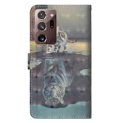 For Samsung Galaxy Note 20 Ultra 3D Painting Pattern Horizontal Flip TPU + PU Leather Case with Holder & Card Slots & Wallet(Cat Tiger)-garmade.com