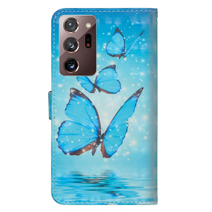 For Samsung Galaxy Note 20 Ultra 3D Painting Pattern Horizontal Flip TPU + PU Leather Case with Holder & Card Slots & Wallet(Three Butterflies)-garmade.com