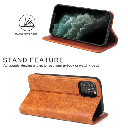 For iPhone 12 mini Fierre Shann Retro Tree Bark Texture PU Magnetic Horizontal Flip Leather Case with Holder & Card Slots & Wallet(Brown)-garmade.com