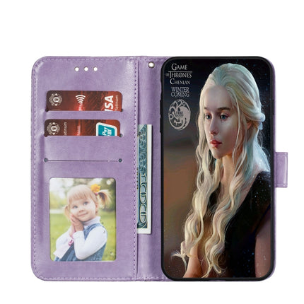 For Samsung Galaxy Note20 Lace Flower Horizontal Flip Leather Case with Holder & Card Slots & Wallet & Photo Frame(Purple)-garmade.com