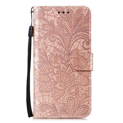 For Samsung Galaxy Note20 Lace Flower Horizontal Flip Leather Case with Holder & Card Slots & Wallet & Photo Frame(Rose Gold)-garmade.com
