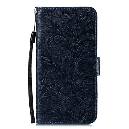 For Samsung Galaxy Note20 Lace Flower Horizontal Flip Leather Case with Holder & Card Slots & Wallet & Photo Frame(Dark Blue)-garmade.com