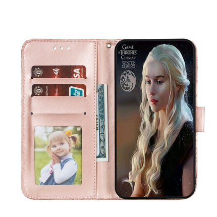 For Samsung Galaxy Note20 Ultra Lace Flower Horizontal Flip Leather Case with Holder & Card Slots & Wallet & Photo Frame(Rose Gold)-garmade.com